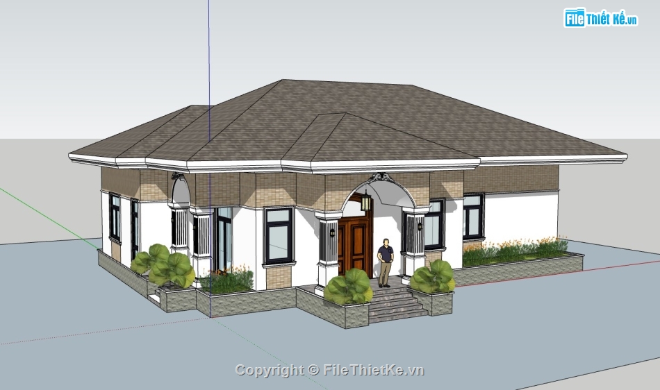 nhà cấp 4,su nhà cấp 4,sketchup nhà cấp 4