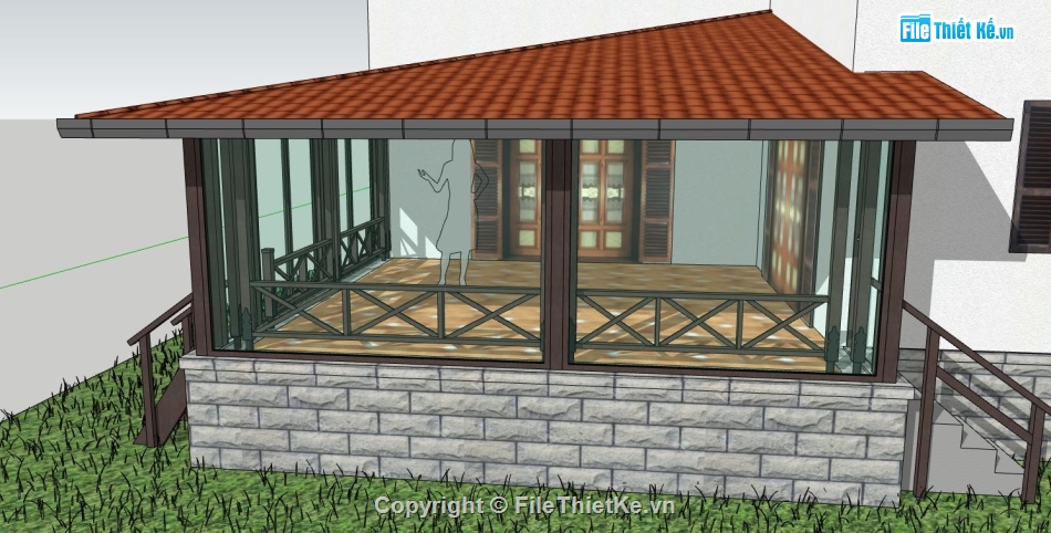 su nhà nghỉ chân,mẫu nhà dừng nghỉ,sketchup nhà dừng nghỉ