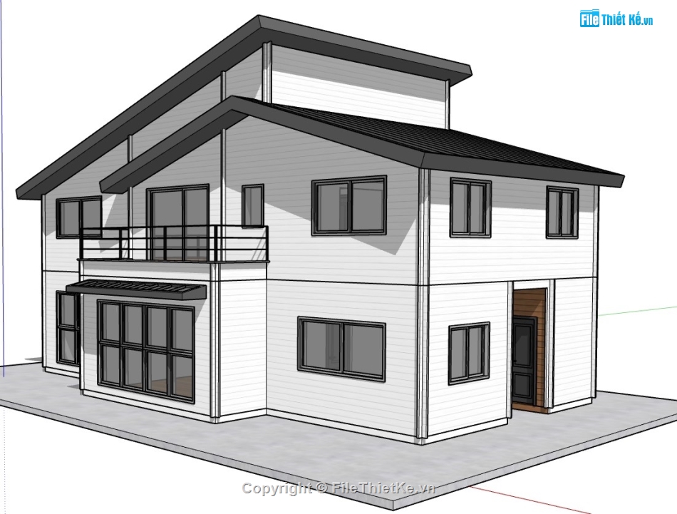 su nhà 2 tầng,model su nhà 2 tầng,file sketchup nhà 2 tầng