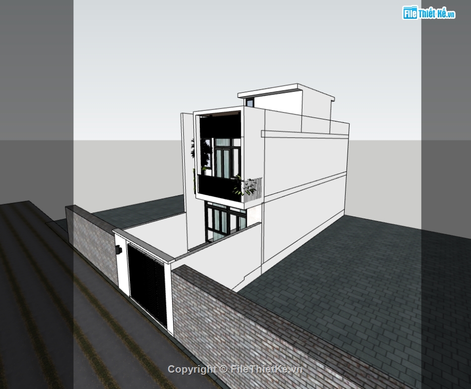 su nhà phố,sketchup nhà phố,su nhà phố 2 tầng,sketchup nhà phố 2 tầng