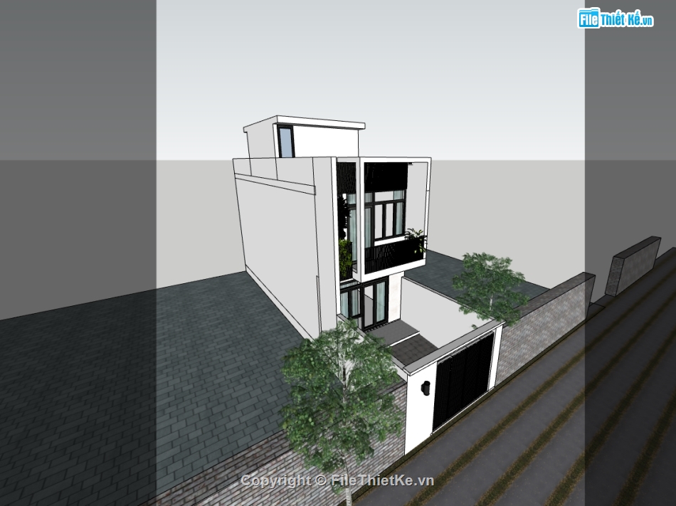 su nhà phố,sketchup nhà phố,su nhà phố 2 tầng,sketchup nhà phố 2 tầng