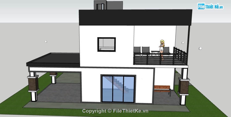 su nhà phố,file sketchup nhà phố,model su nhà phố