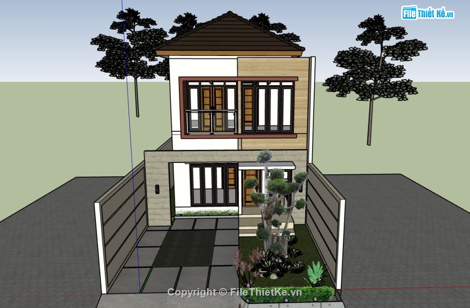 su nhà phố,file sketchup nhà phố,model su nhà phố