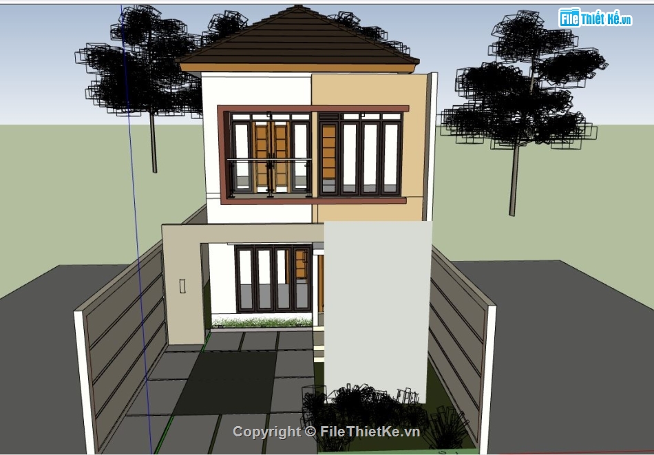 su nhà phố,file sketchup nhà phố,model su nhà phố