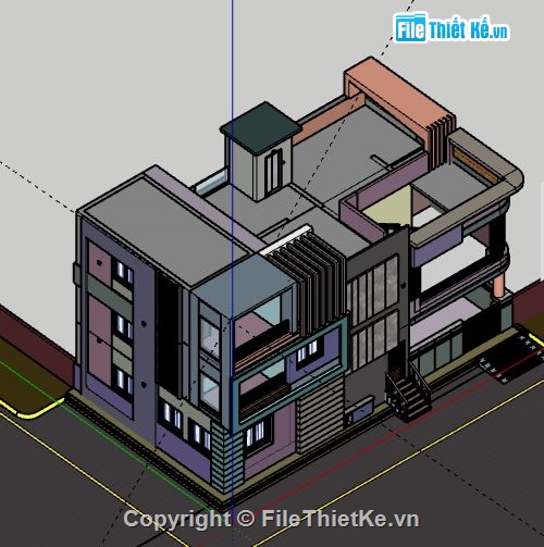 Nhà phố 3 tầng,model su nhà phố 3 tầng,file su nhà phố 3 tầng