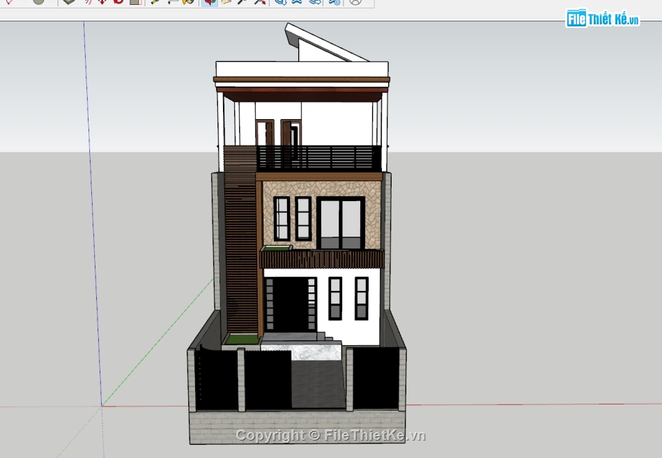 nhà phố,nhà phố 3 tầng,model nhà phố