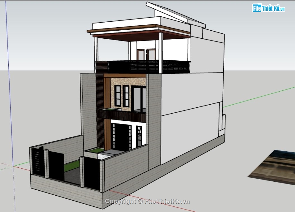 file 3d nhà phố 3 tầng,su nhà phố 3 tầng,sketchup nhà phố 3 tầng