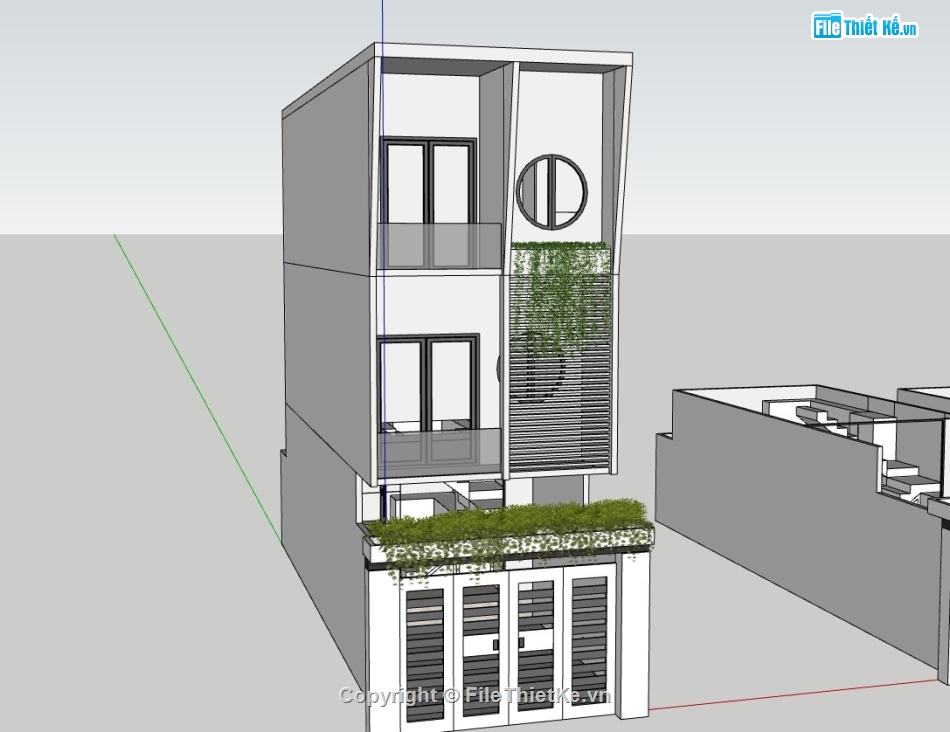 su nhà phố 3 tầng,model su nhà phố,sketchup nhà phố 3 tầng