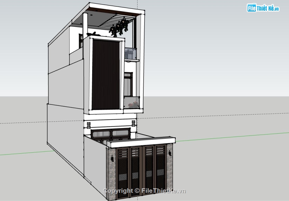 nhà phố 3 tầng,phối cảnh nhà phố,mẫu nhà phố hiện