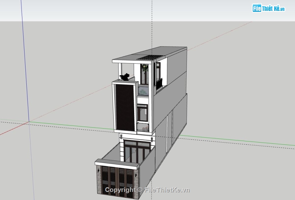 nhà phố 3 tầng,phối cảnh nhà phố,mẫu nhà phố hiện