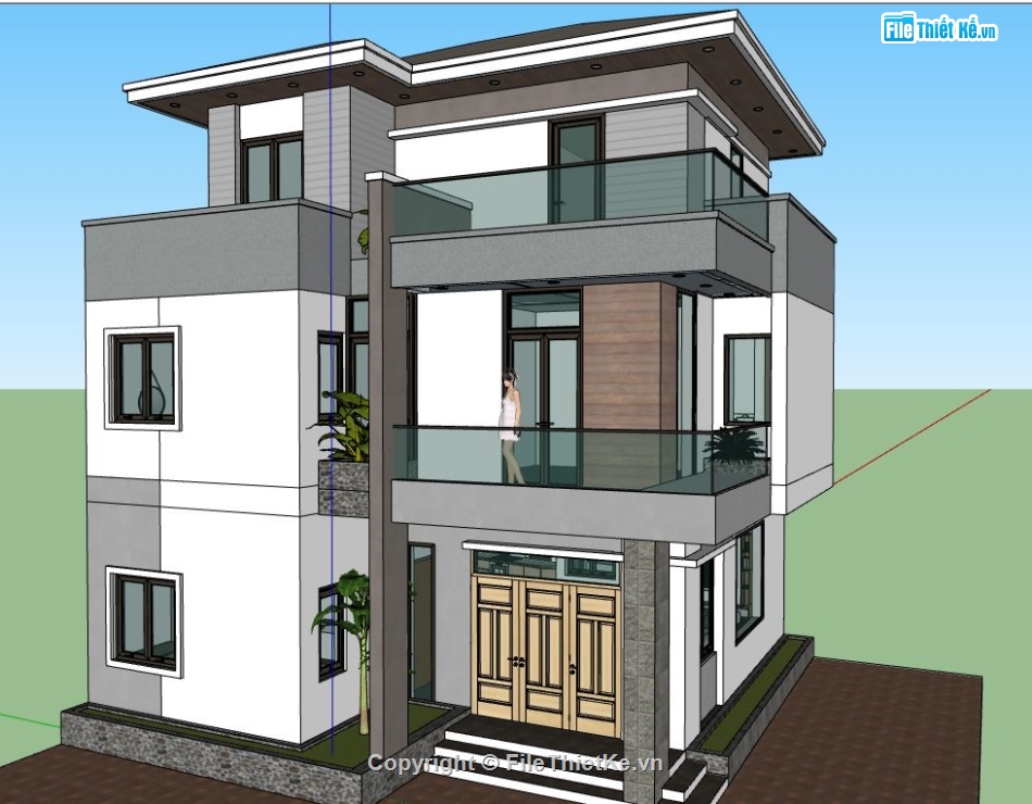 su nhà phố,file sketchup nhà phố,model su nhà phố