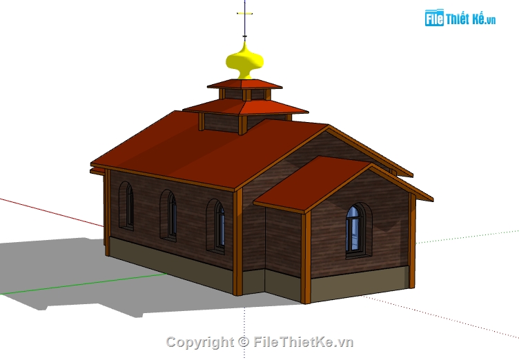 nhà thờ họ dựng bao cảnh sketchup,file 3d su mẫu nhà thờ,dựng model su nhà thờ họ