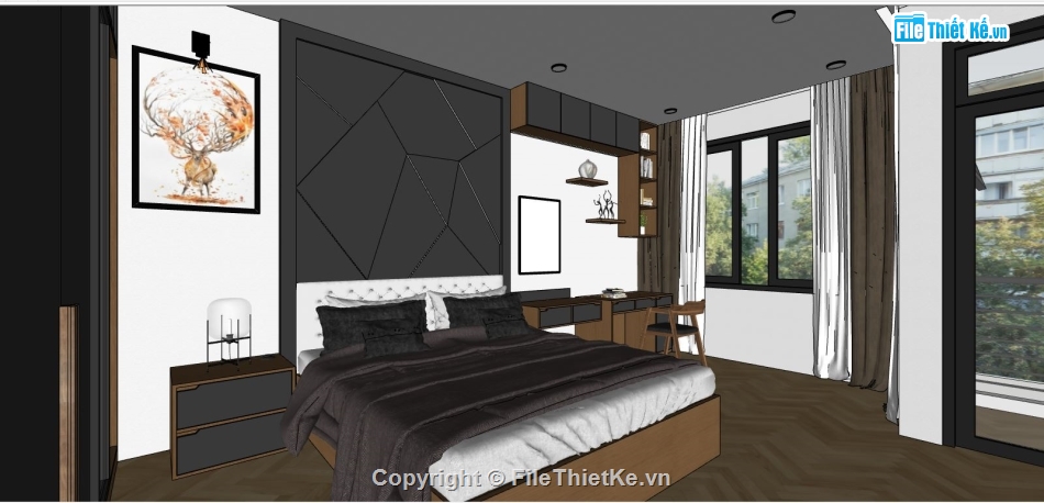 3d sketchup phòng ngủ,3d phòng ngủ,su phòng ngủ,phòng ngủ sketchup,phòng ngủ 3d sketchup