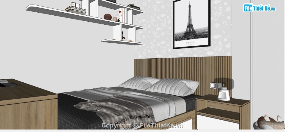 file sketchup phòng ngủ,3d sketchup phòng ngủ,file 3d sketchup,3d phòng ngủ