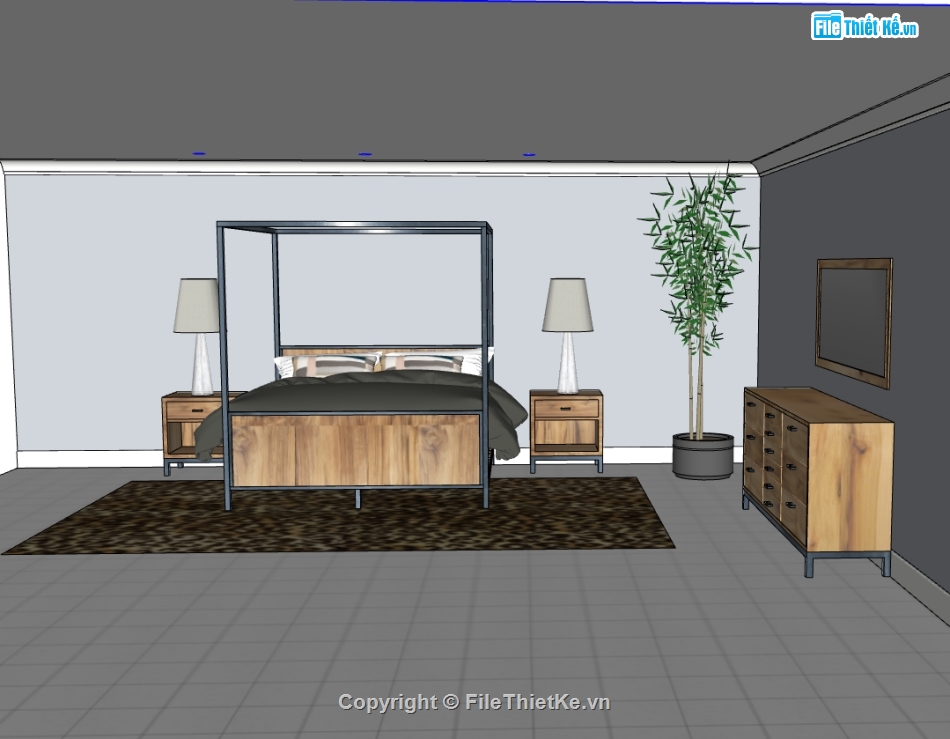 phòng ngủ sketchup,phòng ngủ model sketchup,model phòng ngủ sketchup,file sketchup phòng ngủ