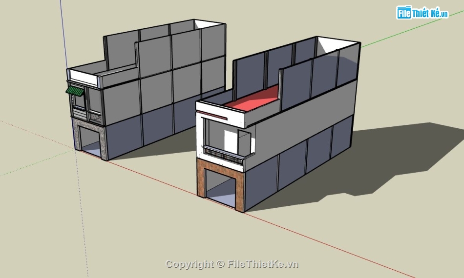 nhà phố 3 tầng,file su nhà phố 3 tầng,sketchup nhà phố 3 tầng,mẫu su nhà phố 3 tầng