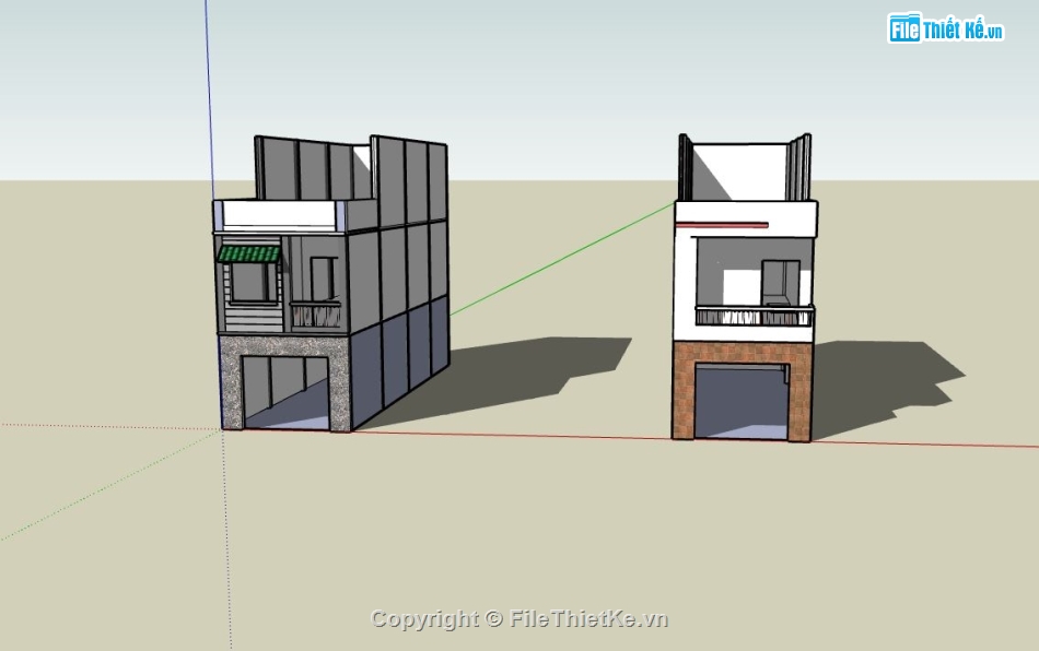 nhà phố 3 tầng,file su nhà phố 3 tầng,sketchup nhà phố 3 tầng,mẫu su nhà phố 3 tầng