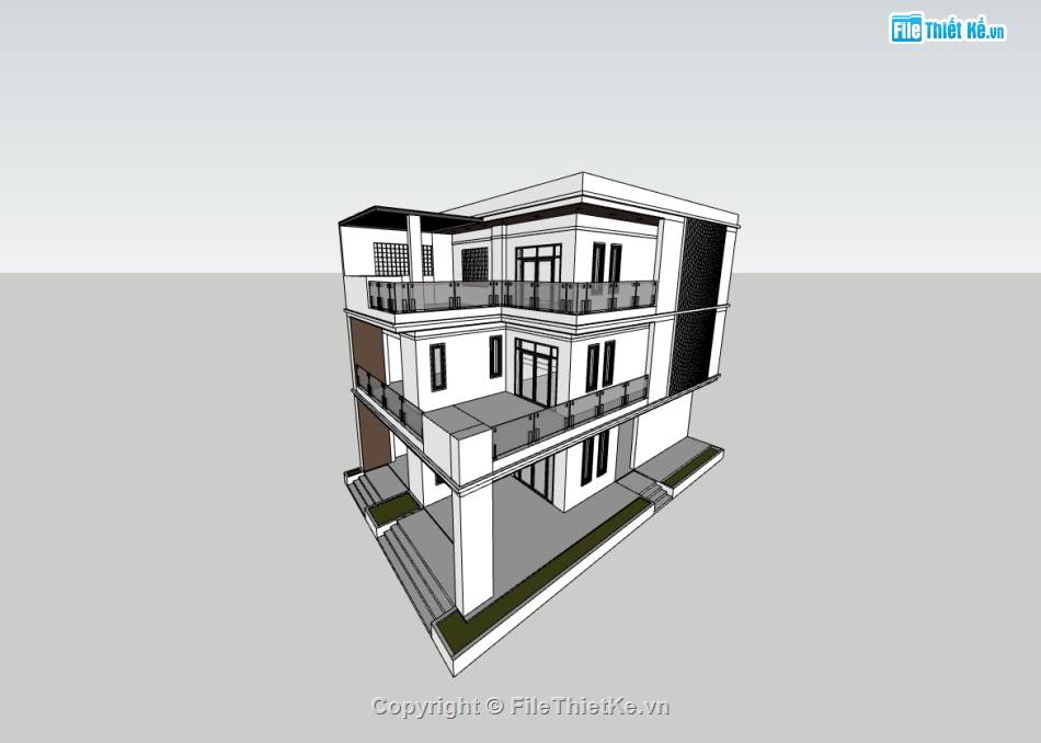 biệt thự 3 tầng,su biệt thự,sketchup biệt thự,su biệt thự 3 tầng,sketchup biệt thự 3 tầng