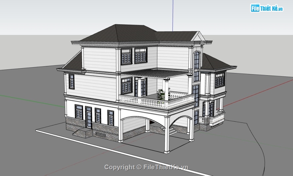 biệt thự sketchup,biệt thự 3 tầng,sketchup biệt thự 3 tầng,biệt thự 3 tầng sketchup,biệt thự 3 tầng mái nhật