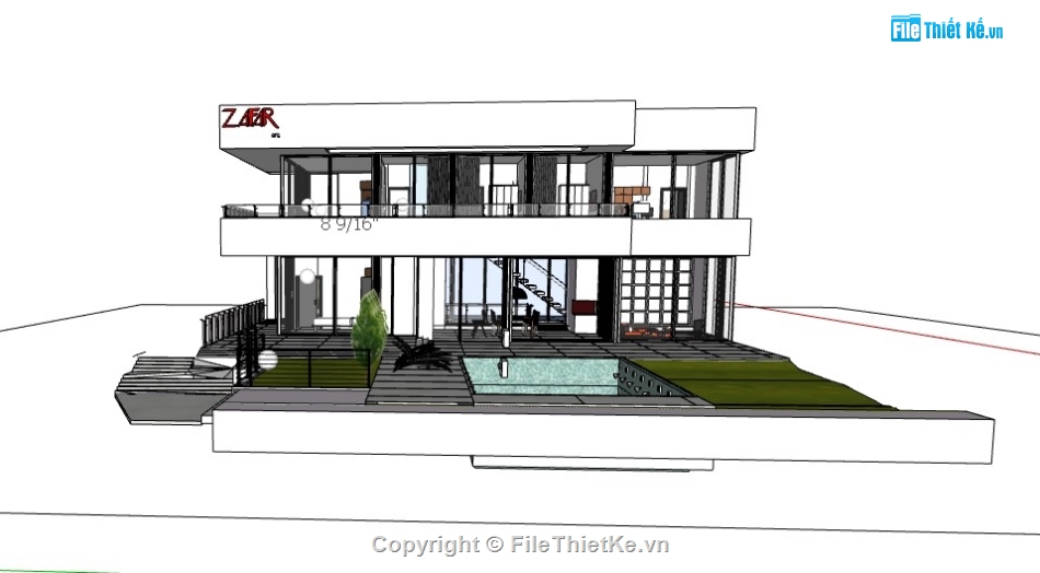 biệt thự hiện đại,biệt thự sketchup,sketchup biệt thự,biệt thự hiện đại sketchup,biệt thự  sketchup