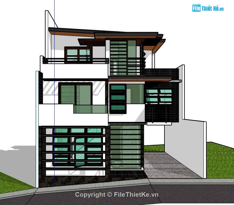 nhà 3 tầng,nhà phố,model nhà phố