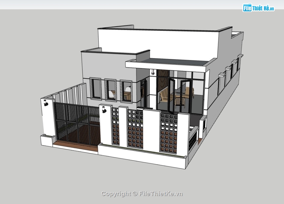 nhà cấp 4,nhà cấp 4 sketchup,sketchup nhà cấp 4,su nhà cấp 4