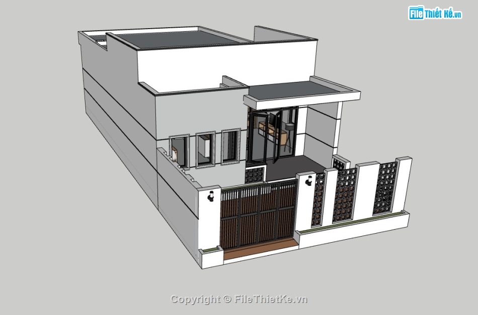 nhà cấp 4,nhà cấp 4 sketchup,sketchup nhà cấp 4,su nhà cấp 4