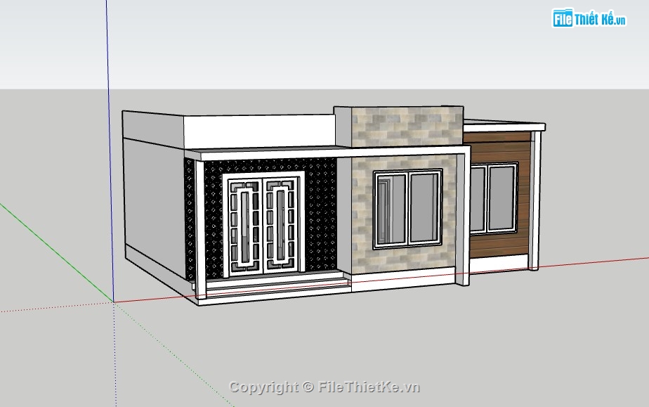 nhà cấp 4,nhà cấp 4 sketchup,sketchup nhà cấp 4,su nhà cấp 4