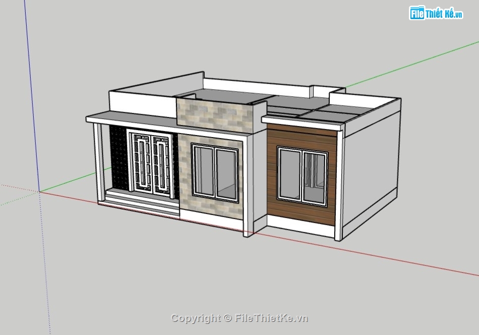 nhà cấp 4,nhà cấp 4 sketchup,sketchup nhà cấp 4,su nhà cấp 4