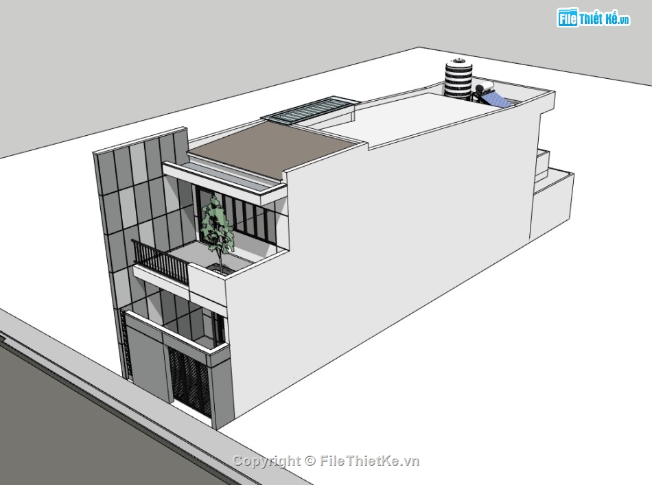 su nhà phố,sketchup nhà phố,su nhà phố 2 tầng,sketchup nhà phố 2 tầng