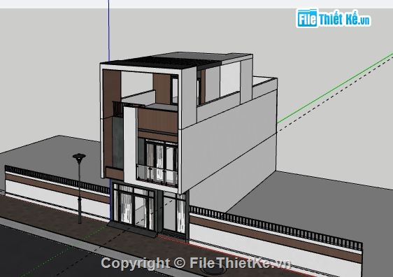 Nhà phố 2 tầng,model su nhà phố 2 tầng,sketchup nhà phố 2 tầng