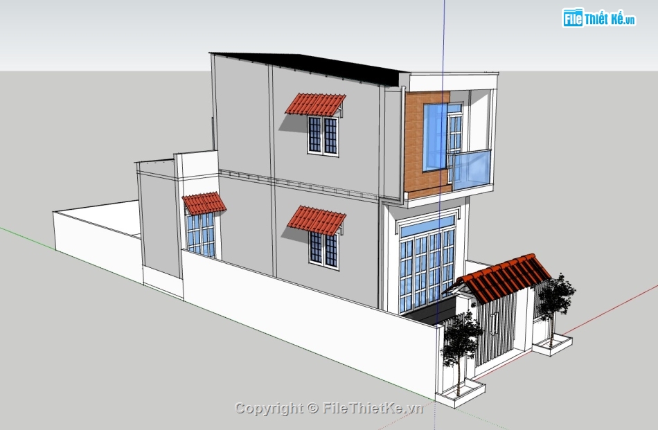 su nhà phố,nhà phố 2 tầng,su nhà phố 2 tầng,sketchup nhà phố,sketchup nhà phố 2 tầng