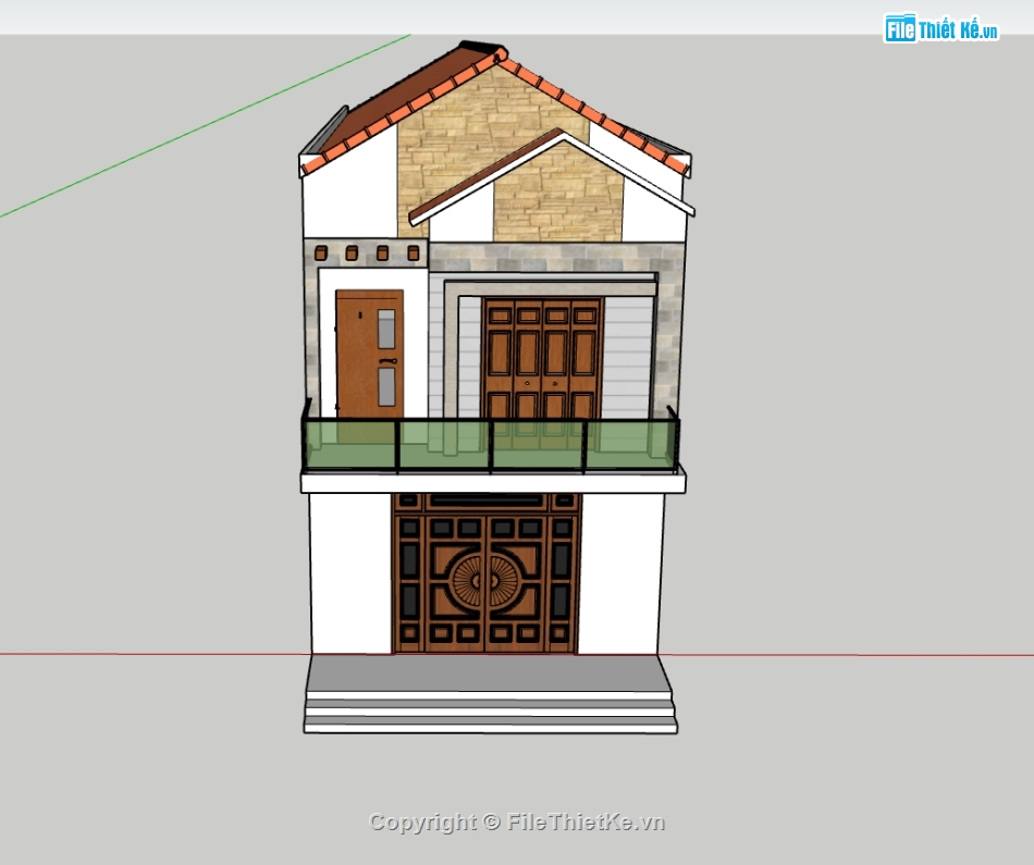 Nhà phố 2 tầng,su nhà phố 2 tầng,sketchup nhà phố 2 tầng,sketchup nhà phố,su nhà phố