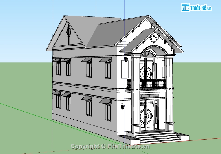 Nhà phố 2 tầng,su nhà phố 2 tầng,sketchup nhà phố 2 tầng,sketchup nhà phố,su nhà phố