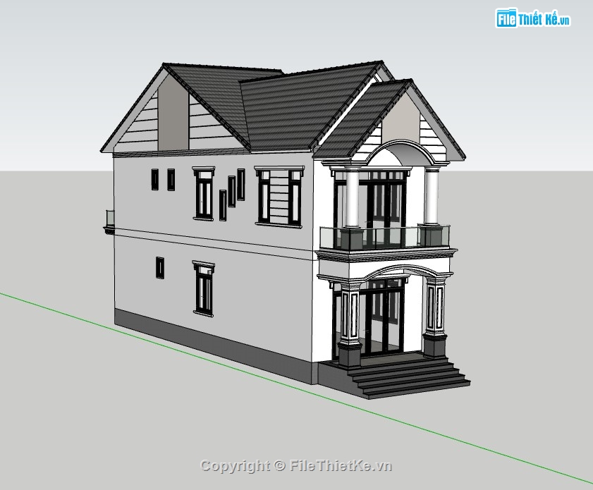 nhà phố 2 tầng,su nhà phố,sketchup nhà phố,su nhà phố 2 tầng,sketchup nhà phố 2 tầng