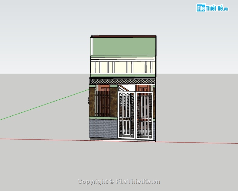 nhà phố sketchup,sketchup nhà phố 2 tầng,nhà phố  2 tầng,nhà phố 2 tầng sketchup,su nhà phố 2 tầng