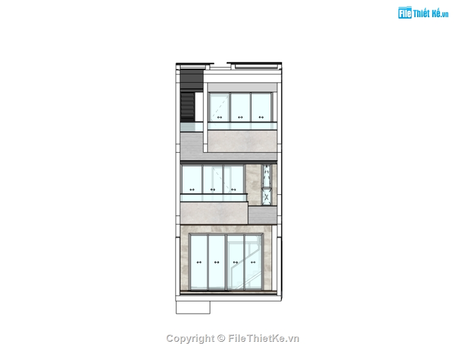 nhà phố 3 tầng,nhà phố,su nhà phố,sketchup nhà phố