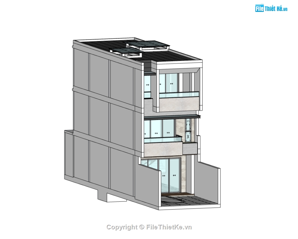 nhà phố 3 tầng,nhà phố,su nhà phố,sketchup nhà phố