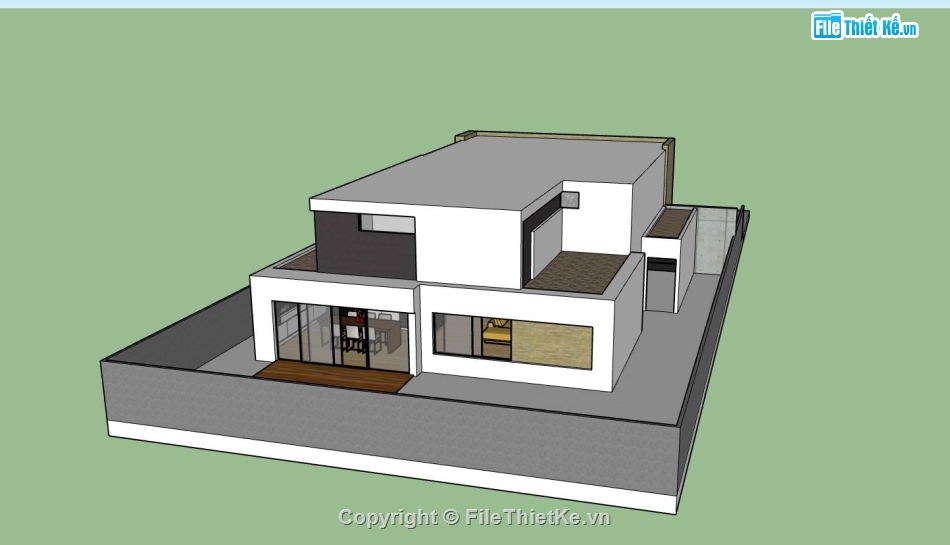 biệt thự 2 tầng,sketchup nội thất,sketchup biệt thự 2 tầng,biệt thự sketchup