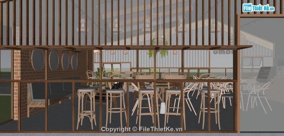 mẫu cửa hàng quán coffee,file sketchup quán cafe,su nội thất quán coffe