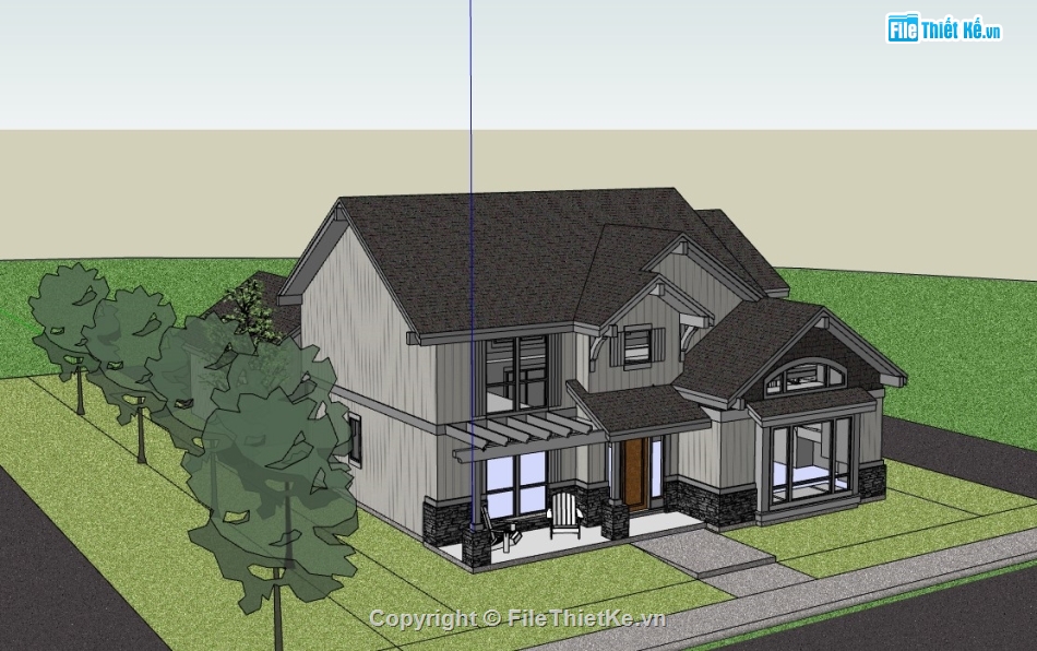 biệt thự 2 tầng,su biệt thự,sketchup biệt thự,su biệt thự 2 tầng,sketchup biệt thự 2 tầng