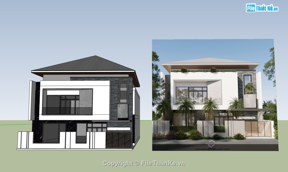 biệt thự 2 tầng,su biệt thự,sketchup biệt thự,su biệt thự 2 tầng,sketchup biệt thự 2 tầng