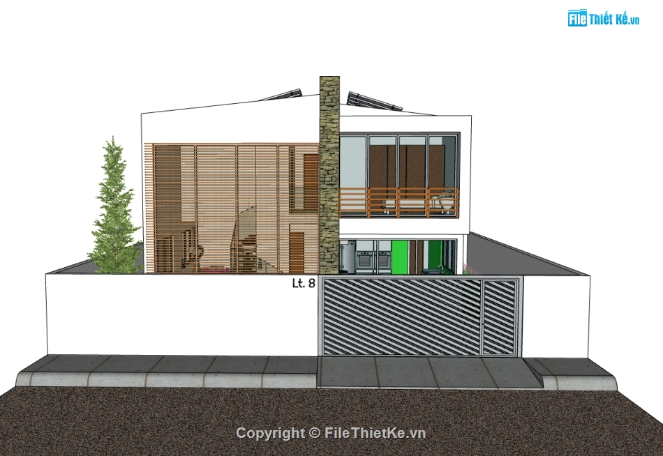 biệt thự 2 tầng,su biệt thự,sketchup biệt thự