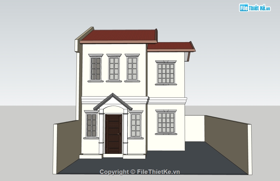 su nhà 2 tầng,sketchup nhà 2 tầng,nhà 2 tầng