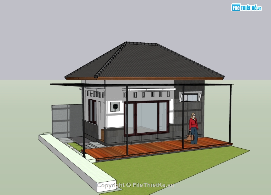 nhà cấp 4,su nhà cấp 4,sketchup nhà cấp 4