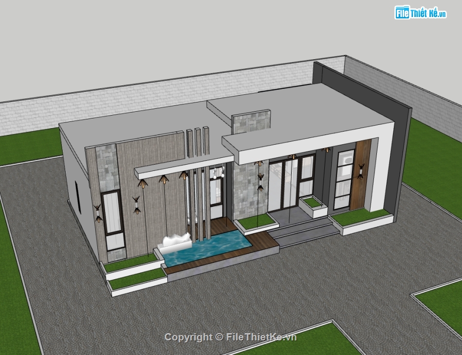 nhà cấp 4,su nhà cấp 4,nhà cấp 4 sketchup