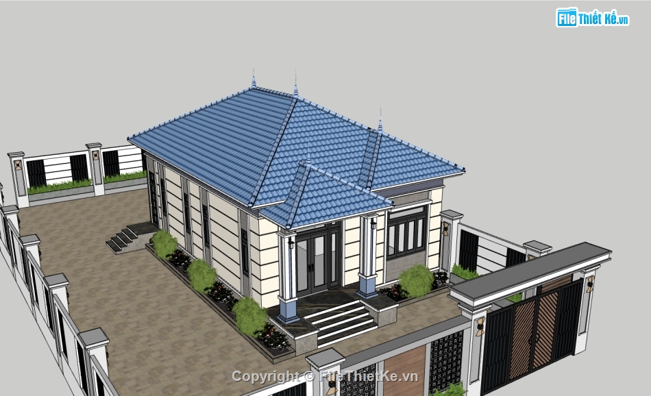 nhà cấp 4,su nhà cấp 4,sketchup nhà cấp 4