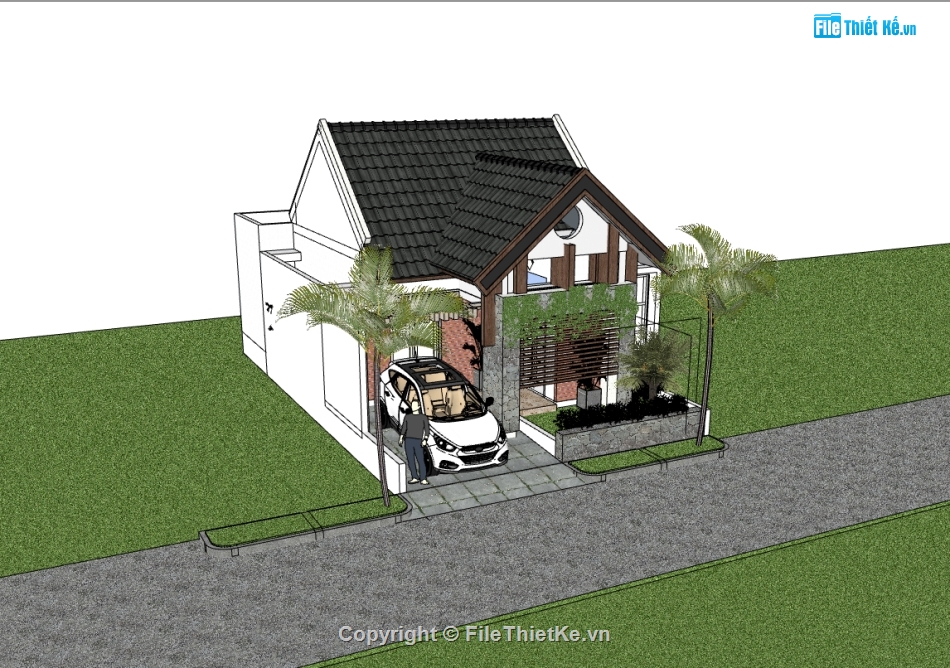 su nhà cấp 4,sketchup nhà cấp 4,nhà cấp 4