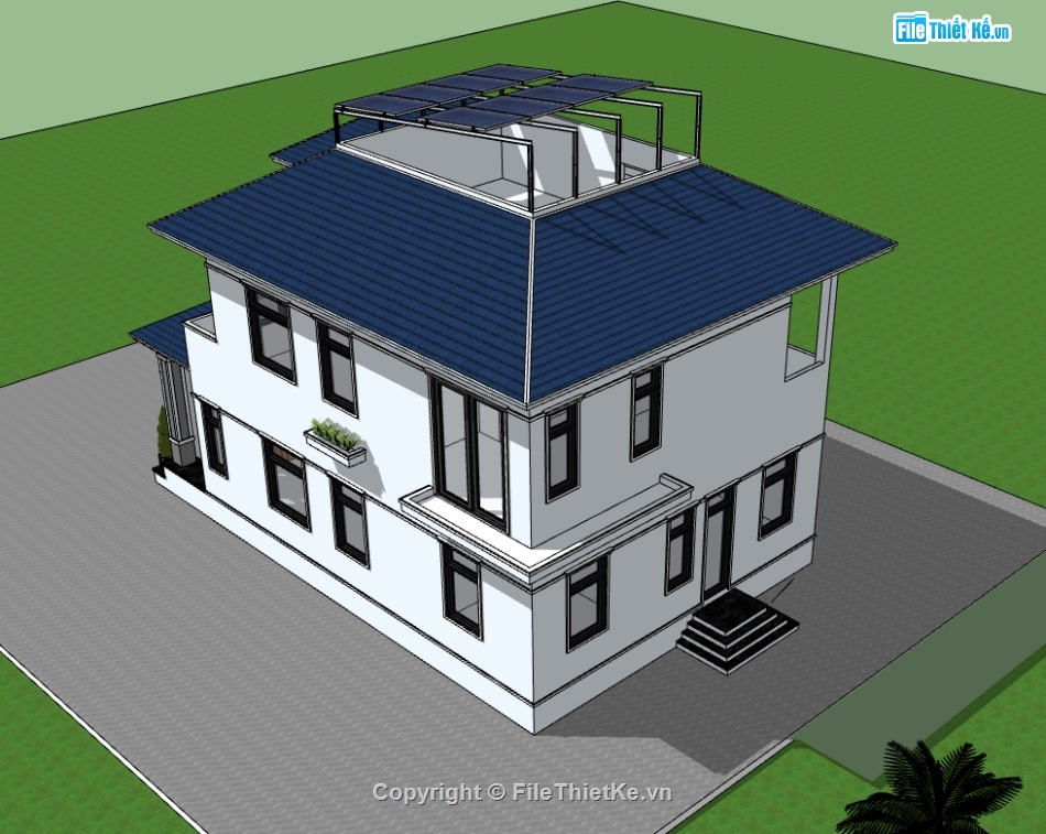 su nhà mái nhật,sketchup nhà mái nhật,nhà mái nhật