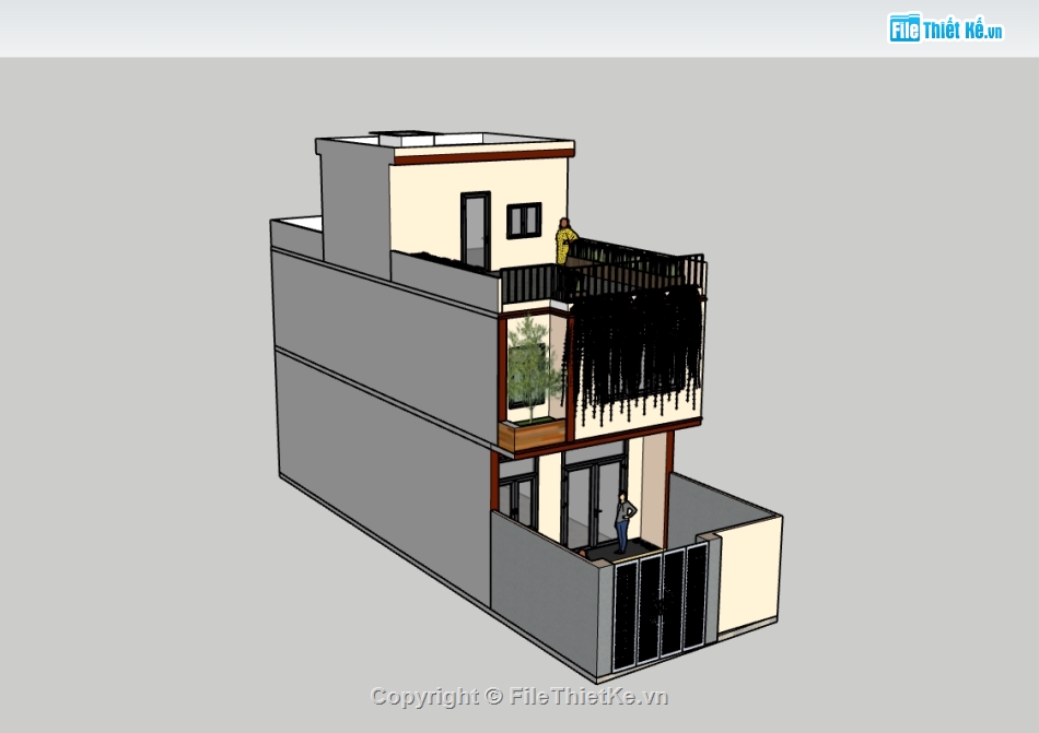 nhà phố,su nhà phố 2 tầng,sketchup nhà phố 2 tầng